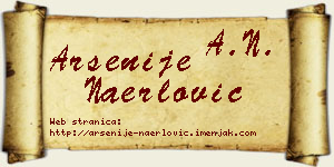 Arsenije Naerlović vizit kartica